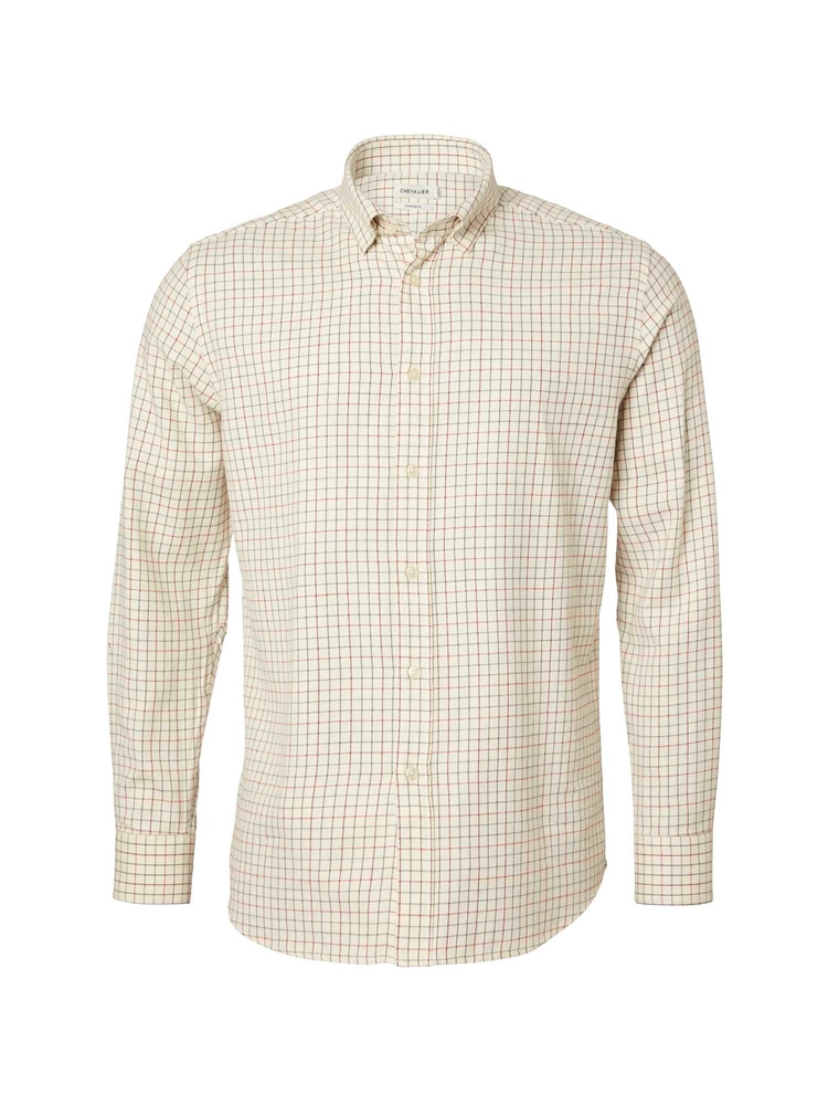 Redway Shooting Fit Wool Shirt Men Dark Red Tattersall, view: 1
