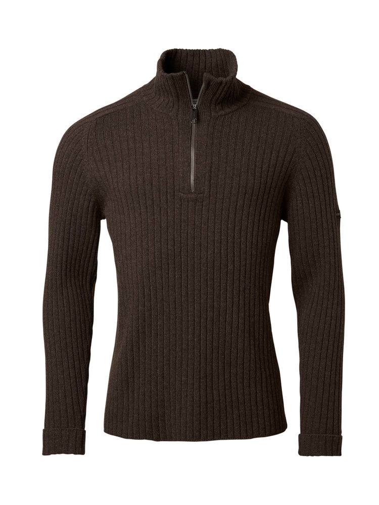 Antony Half Zip Wool Pullover Men Antler Brown, view: 1